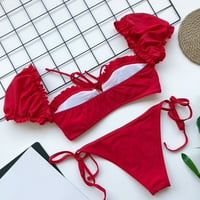 Žene kupaćih kostima Dvije napunjene kupaće kostime od punog boja Kupari kupaći kostimi Tankenis Set