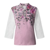 Ženske kaznene majice APEPAL rukav bolovni blok slatki vrhovi udobni bluze ružičasti 3xl
