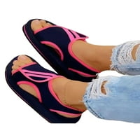 Sanviglor Womens Sandal Ljeto Plaža cipela za cipele na sandalima Vanjska prozračna lagana stana Tkanina Comfort Ležerne cipele Plava 5