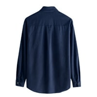 Gasue Minimalistički stil muški jakne lagani za slobodno vrijeme mekani kaputi s dugim rukavima, dugih rukava Datum radne jakne Navy, XL