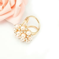 TureClos šal prsten biserni jednostavan dizajn sve utakmice cvijet Vintage modni ukrasni nakit Višenamjenski