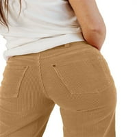 Yskkt ženske retro zaluđene hlače visokog gumba struk široke noge casual labave pantalone s-2xl