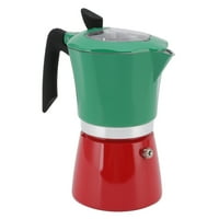 Stovetop aparat za kavu, pouzdan prekrasan aluminijski klasični moka lonac za putovanja zelena crvena,