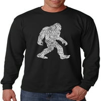 Muška skica Bigfoot Crna majica s dugim rukavima Srednja crna
