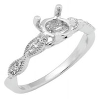 DazzlingRock kolekcija 0. Carat 14k okrugli bijeli dijamantski prsten za zabavu, bijelo zlato, veličina 7.5