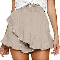 Lopecy-Sta Fashion ženske kratke hlače Ljetne casual labave čvrste strukske ruffles kratke kratke hlače