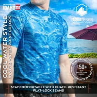 Aqua dizajn Rash Guard Muškarci: upf 50+ kratkih rukava Rashguard Swim majice za muškarce: aqua nebo