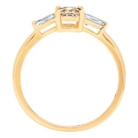 0,8ct smaragdni rezani šampanjac simulirani dijamant 14K žuti zlatni godišnjica angažmana kamena prstena