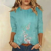 Kukoosong ženska modna haljina casual tiskanog rukava okrugli vrat casual vrhovi bluzene majice Tuničke