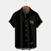 Crne haljine košulje za muškarce Muški ljetni modni havajski stil kratkih rukava Ležerne majice za muškarce,