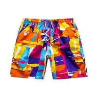 Par ljetne kratke hlače za crtanje elastičnih struka cvjetnih printnih plaža kratke hlače MENS HAWAIAN MINI HLAMERS Holiday Beachwear od muško blijedo plavo perja XXL