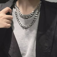 Punk hip hop ogrlica od titanijum čelik Cool Cubanski lanac par ogrlica modna kavana lanac nakita za muškarce Žene dugom