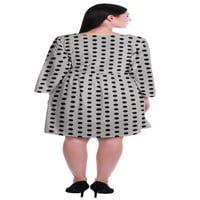 Moomaya dizajner tiskana kratka haljina za plahte u punom rukavu Velvet tunike za žene