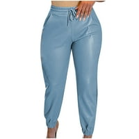 Oalirro elastična manžetna Capri hlače Žene plave vučne pantalone za žene s