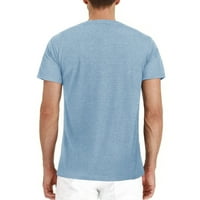 Penkiiy Muškarci Kratki rukav Beefy Mišić Basic Solid Custo čiste boje blube Top T-majice L Light Blue