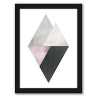 AmericanFlat minimalistički ružičasti i crni trokut print pop monica crni okvir zida umjetnosti