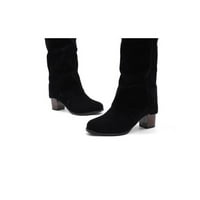 Čizme za žene, jesen i zimsku debelu rupu s visokim rukama visoke cipele sa visokim cijevima vitezove čizme dame čizmama