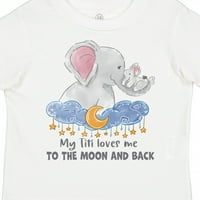 Inktastic moj titi voli me na Mjesec i leđa Slon Porodični poklon mali dečko ili majica Toddler Girl