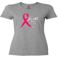 Inktastična vjera zbog straha svijest o raku dojke s ružičastom vrpčnom ženskom majicom