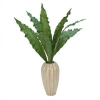 Direktni dizajn Unizno Anthurium lišće u visokoj zemljanoj vazi - zeleno