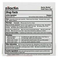 Zilactin Tube Oralni tretman boli rani reljef hladni bolni krem ​​gel 0.25oz, 2-pakovanje