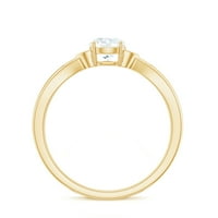 Jednostavan prsten za moissanite za žene - karat, 14k žuto zlato, SAD 6.50