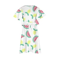 FOPP prodavač Ljetni trend Ležerne digitalne tiskane haljine Dječje vezanje princeze haljina lubenica