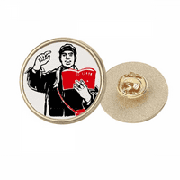 Red Bowcack Hatpack Study Study Crveni okrugli metalni zlatni pin broš