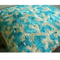 Plavi poklopac jastuka, koralji plaža na plaži Ocean Tema jastuk, art Silk kvadratni jastuk, cvjetni