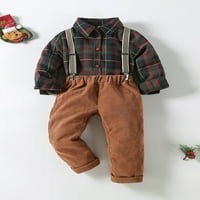 SUNISERY TODDLER Baby Boys Božićni gospodin odijela majica s dugim rukavima + kolumske pantalone za
