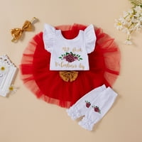TODDLER Girl Haljina košulja novorođenčadi za dijete Valentinovo Valentinovo Pismo Romper Bodysuit +
