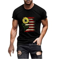 Muška majica Men Casual Okrugli izrez 3D digitalni ispis Pulover fitness sportske kratke hlače rukave majice u srpnju majice za muškarce na klirensu