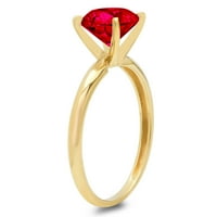 2.0ct okrugli rez crveni simulirani ruby ​​18k žuti zlatni godišnjički angažman prsten veličine 10,25
