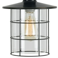 Metalna stolna lampa za dizajn dolje sa kavezom hladove, tamna bronza - Saltoro Sherpi