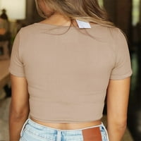 Ženski usjev kratkih rukava Y2K izrezan majica za majicu Ljeto obrezane tinele