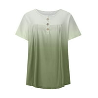 Pntutb Clearence Ženska majica Tees Kratki rukav V-izrez T-majica Tie-Dye Tops bluza Poklon Army Green