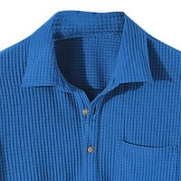 Košulje za muškarce muške majice muški povremeni Walf provjerava čvrsta majica bluza Otvorite ovratnik