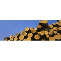 Panoramske slike PPI85835L Hladba drvenih trupaca u drvnoj industriji Austrija Poster Print od panoramskih
