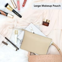 Narwey Velika torba za šminku za torbicu Veganske kožne putne šminke za šminku Kozmetičke torbe za kozmetičke torbe za žene za žene