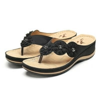 Miayilima Crne sandale Žene sandale za žene cipele Flops Wedges Strap cipele Flip sandale kopče Ljetne