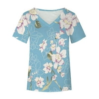 Ženska majica za čišćenje prodaje Modni Ženski ljetni V-izrez Kratki rukav Ispis Ležerne prilike majica