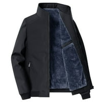Muške modne ležerne kapute Loop Fit Solid Color Dugih rukava Okrug zip up kaput casual zimska vreća