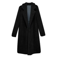 Zimski kaputi za žene Dame Solies Boja dugih rukava Srednja dužina Janjeća Velvet Vune Casual Jackets