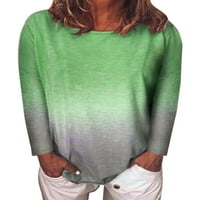Gradient Tie Dye Ispis Tuntic Tuns za ženska bluza s dugim rukavima