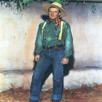 John Wayne rano poster u trapericama i zapadnom majicom