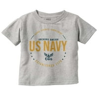Počasnost hrabrosti Obveza SAD Mornarska Toddler Dječak Djevojka Majica Dojenčad Toddler Brisco Marke