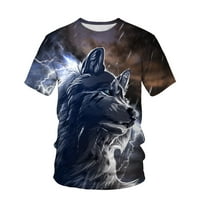 Životinjski vuk 3D digitalni tisak Muška majica Ljeto O vrat kratkih rukava Tees vrhovi muške odjeće