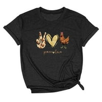 Prinxy Ženska odjeća Love Heart Grafički ispis Plus Veličina T majice za žene Teen Girls Ljeto kratkih