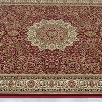 AllStar Crvena visoka ultra-gusta debljina tkani tradicionalni perzijski. Visokokvalitetni tepih za