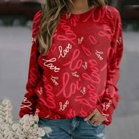 Ženska dukserica za Valentinovo Ležerne prilike dugih rukava Okrugli izrez Ljubav Srce Grafički pulover
